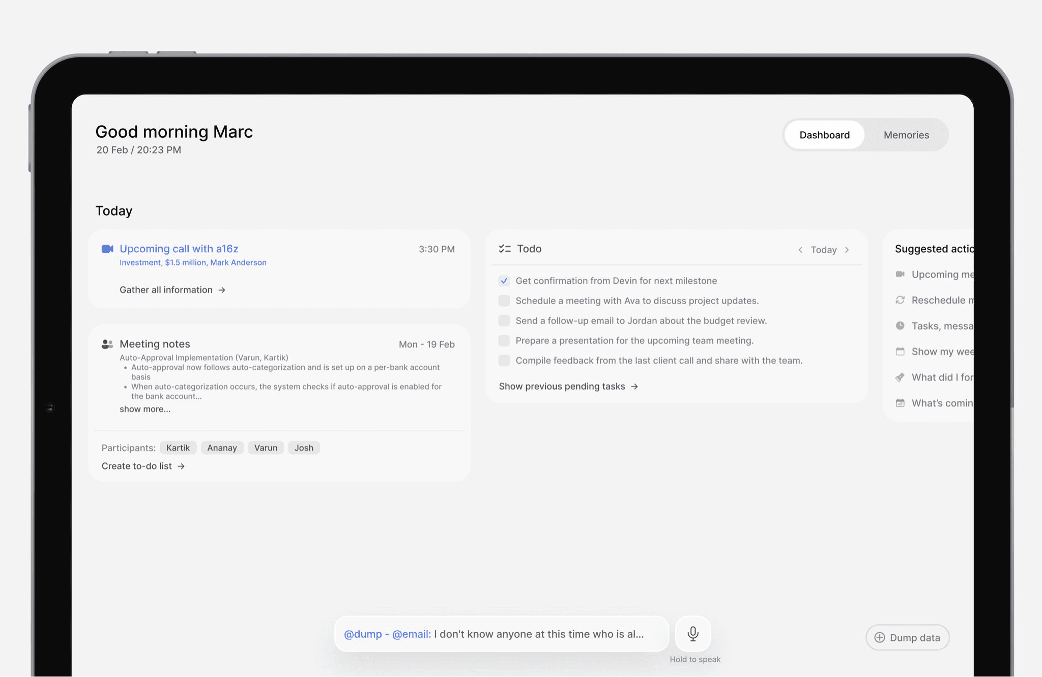Personal AI dashboard