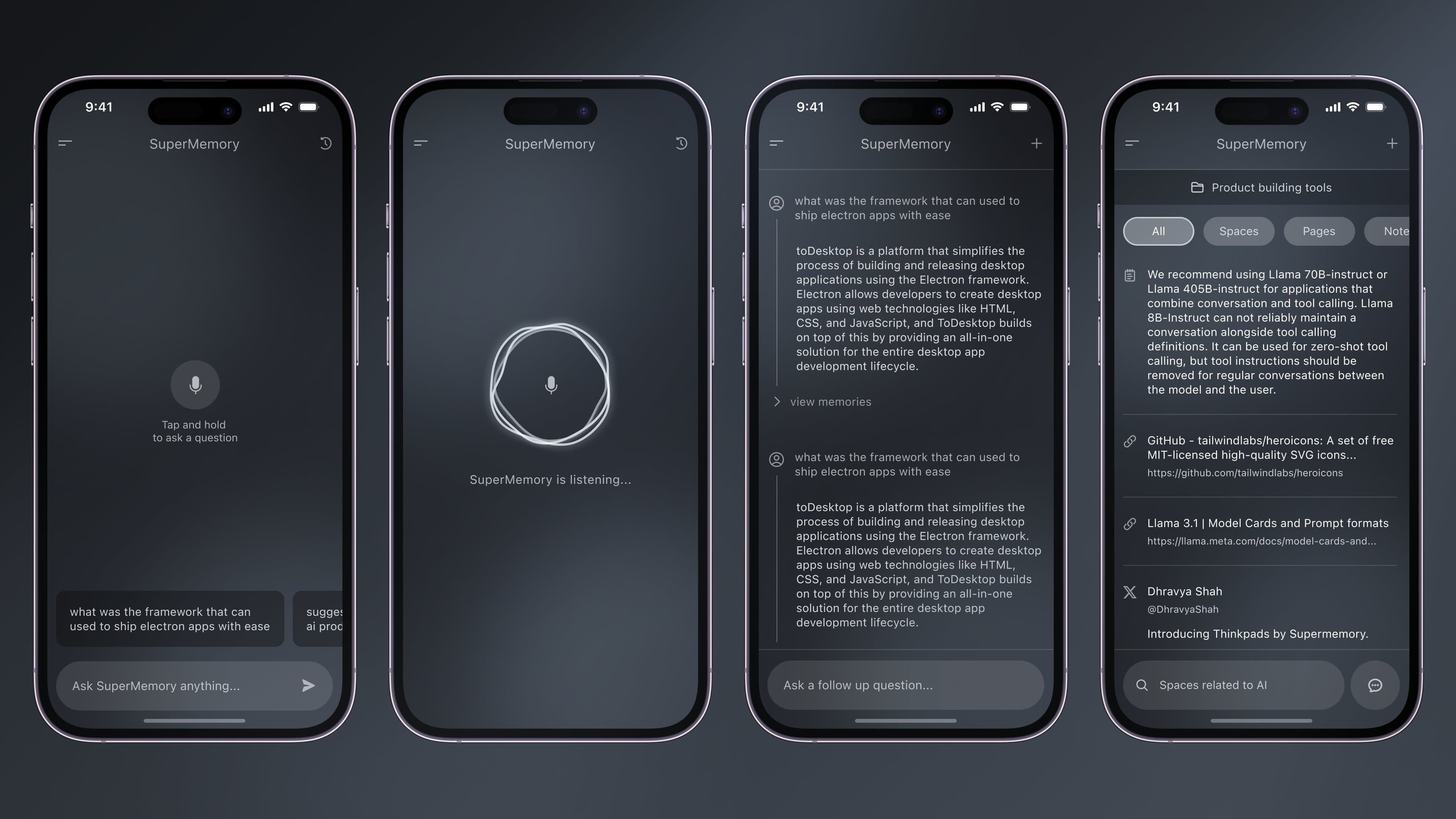 Supermemory — mobile voice interface